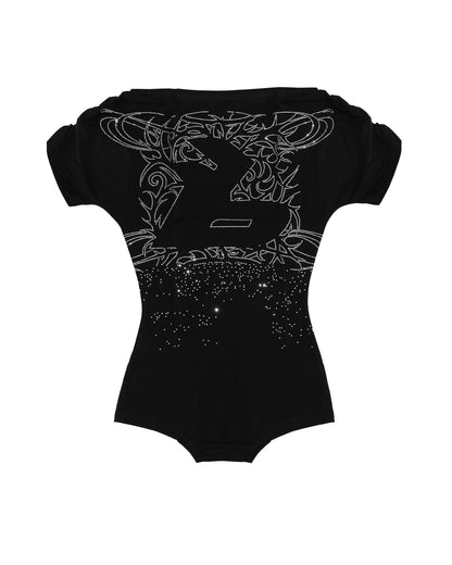 BOLAPSD BLACK EMBERLINE OFF SHOULDER ROMPER