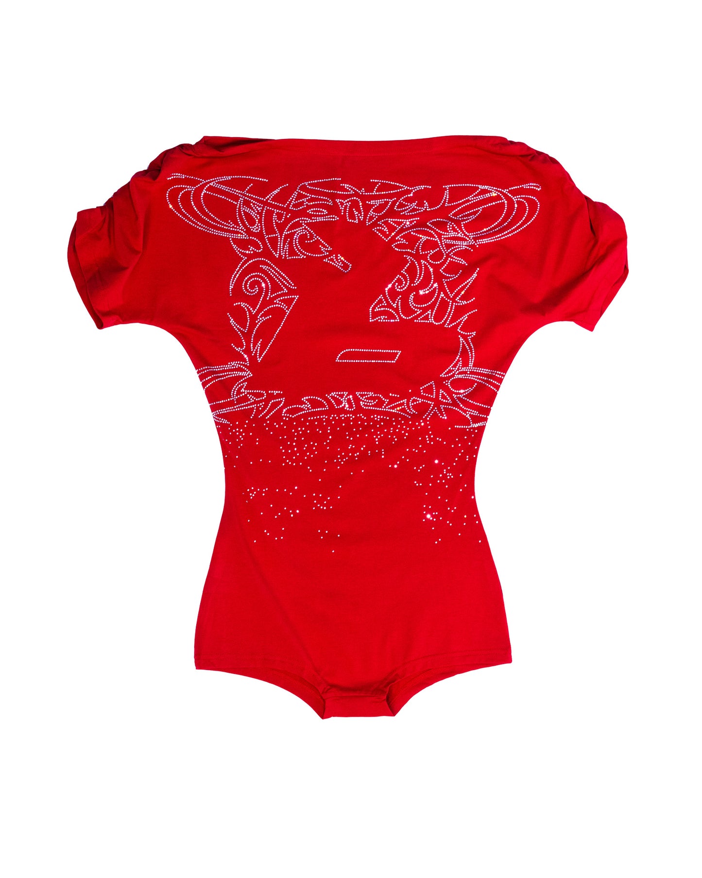 BOLAPSD RED EMBERLINE OFF SHOULDER ROMPER